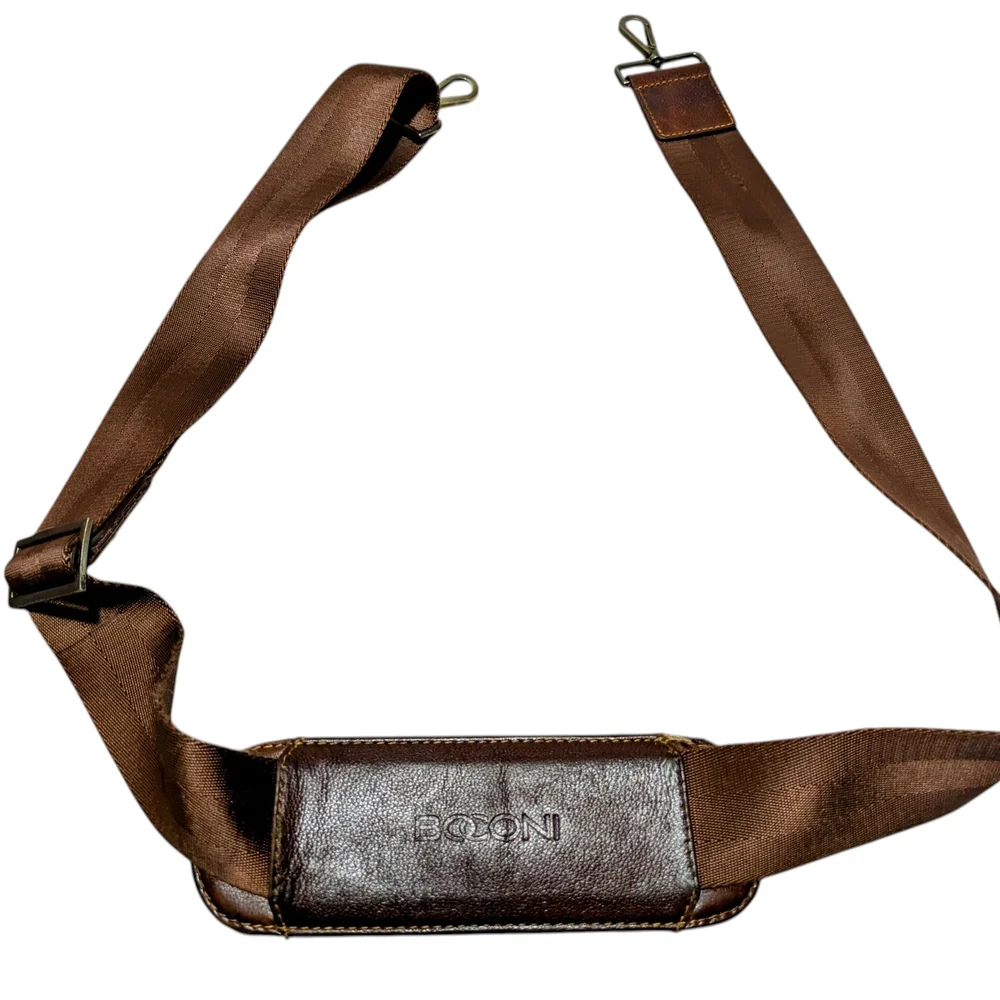 BOCONI GRATH LEATHER ALL IN ONE SUITCASE, LAPTOP, CARRY, ADJUSTABLE STRAP BAG